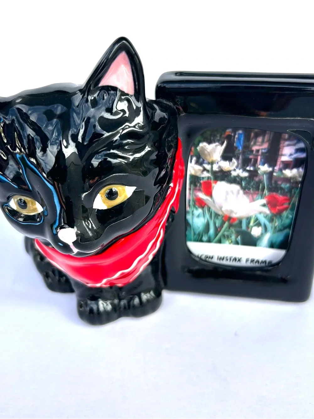 Black Cat Picture Frame with Red Scarf Urban Outfitters NWT